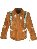 Cowboy Western Leather Jacket With Fringe (7)
