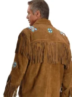 brown suede fringe jacket