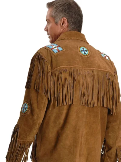 brown suede fringe jacket