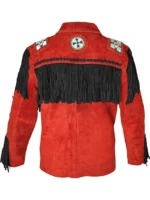 Men Western Fringe Leather Jacket