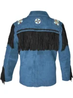 Men Western Fringe Leather Jacket