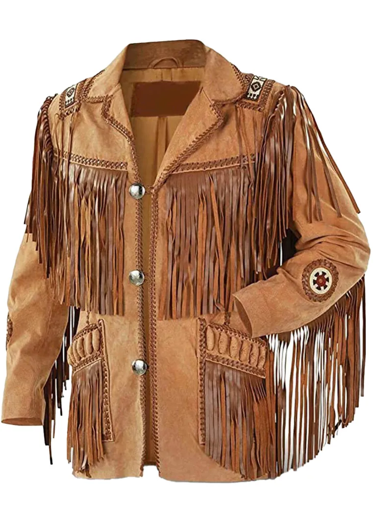 Pure Mens Handmade Suede Fringe Leather Jacket Handmade Suede Fringe Leather Jacket