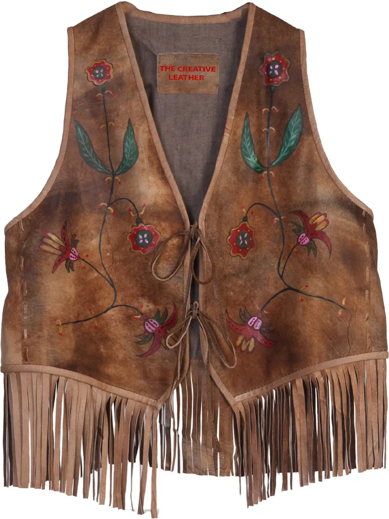 Vintage 100% Genuine Ladies Leather Vest (1) Vintage Genuine Ladies Leather Vest