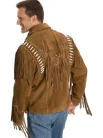 Western Style Cow Suede Fringe Leather Jacket