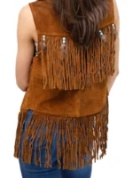 Women Leather Fringe Vest (2)
