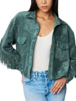 Womens Luxury Clothing Suede Fringe Jacket