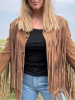 Vintage 70s Honey Brown Suede Fringe Jacket