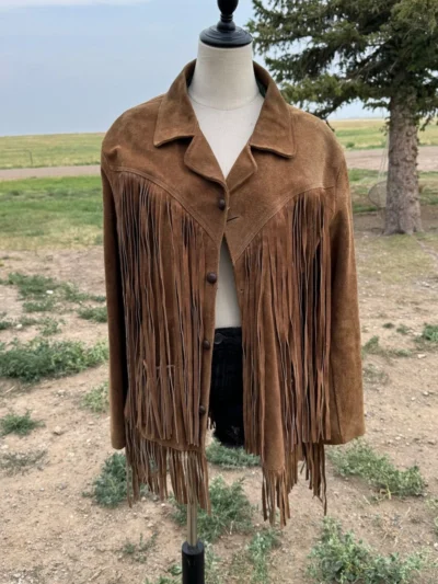 Vintage 70s Honey Brown Suede Fringe Jacket