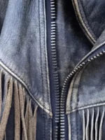 90s Vintage Fringe Leather Jacket for Men