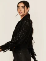 Idyllwind Women's Blair Fringe and Studded Faux Suede Snap Jacket