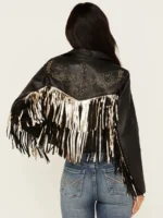 Idyllwind Women's Sparks Studded Thunderbird Fringe Leather Jacket