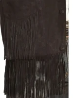 Mens Black Suede Fringe Western Jacket
