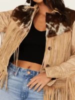 STS Ranchwear Women's Cowhide Frontier Fringe Jacket