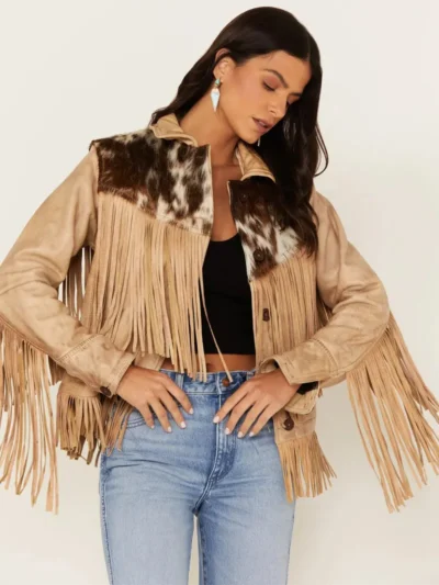 STS Ranchwear Women's Cowhide Frontier Fringe Jacket