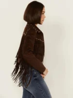 Shyanne Women's Faux Suede Contrast Stitch Fringe Jacket