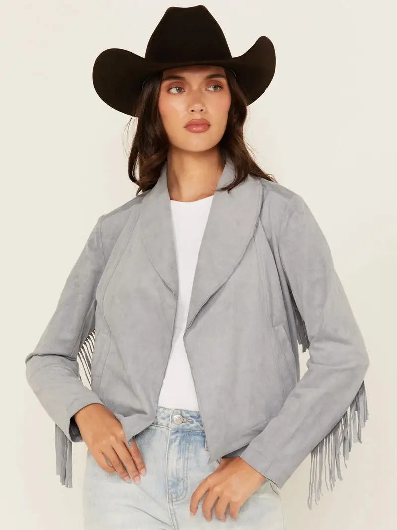 Shyanne Women's Faux Suede Fringe Jacket (1) Shyanne Women's Faux Suede Fringe Jacket