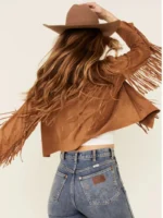 Vocal Women's Faux Suede Western Fringe Jacket