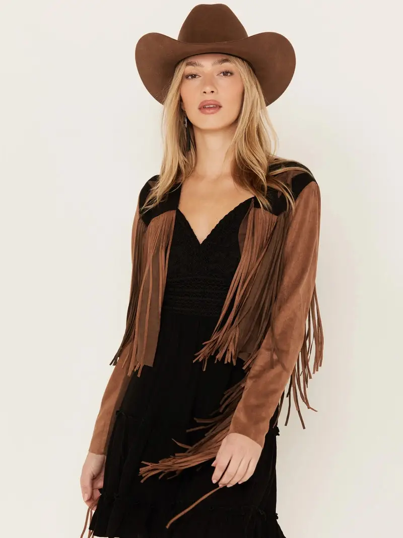 Vocal Women's Star Faux Fringe Jacket (3) Vocal Women's Star Faux Fringe Jacket