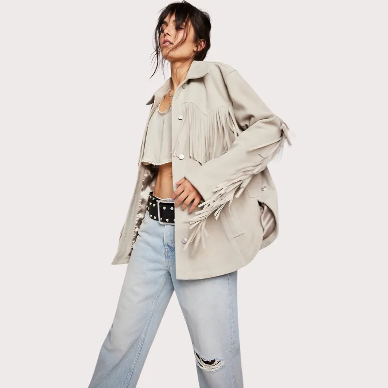Fringe Suede Leather Jacket (1) Fringe Suede Leather Jacket
