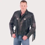 Fringed Leather Motorcycle Jacket