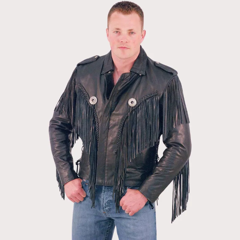 Fringed Leather Motorcycle Jacket (3) Fringed Leather Motorcycle Jacket