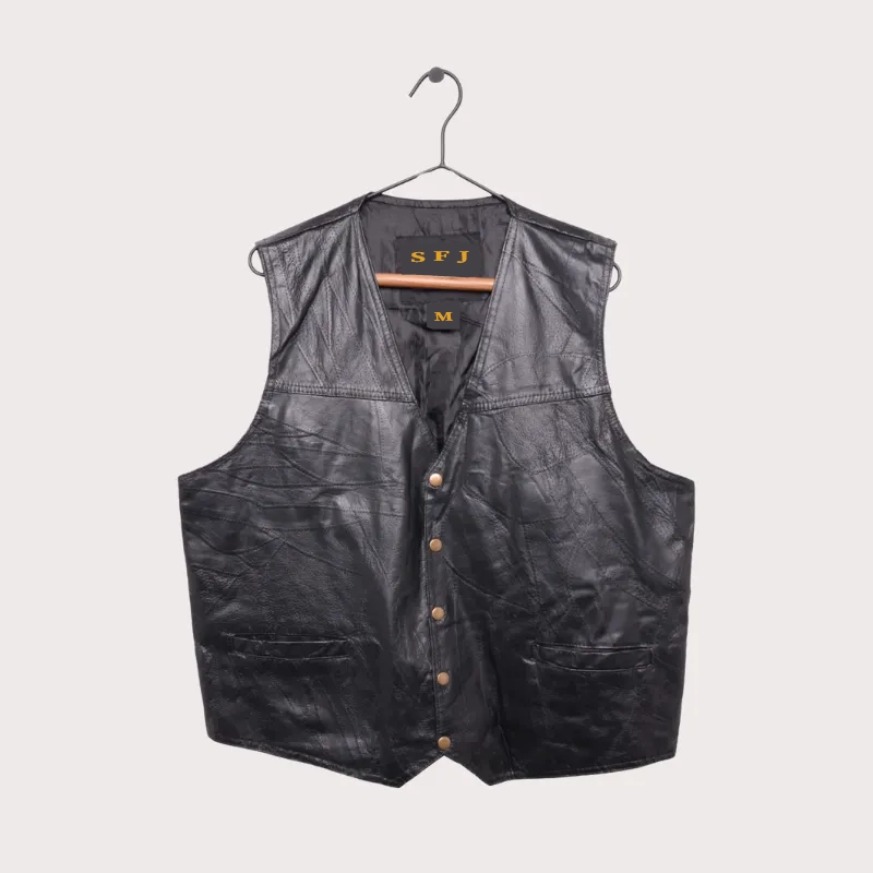 Patchwork Leather Vest (1) Patchwork Leather Vest