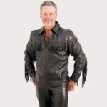 Premium Pullover Fringe Leather Shirt