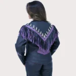 Purple Fringe Leather Jacket