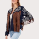 Scully Women's Embroidered Studded Fringe Jacket