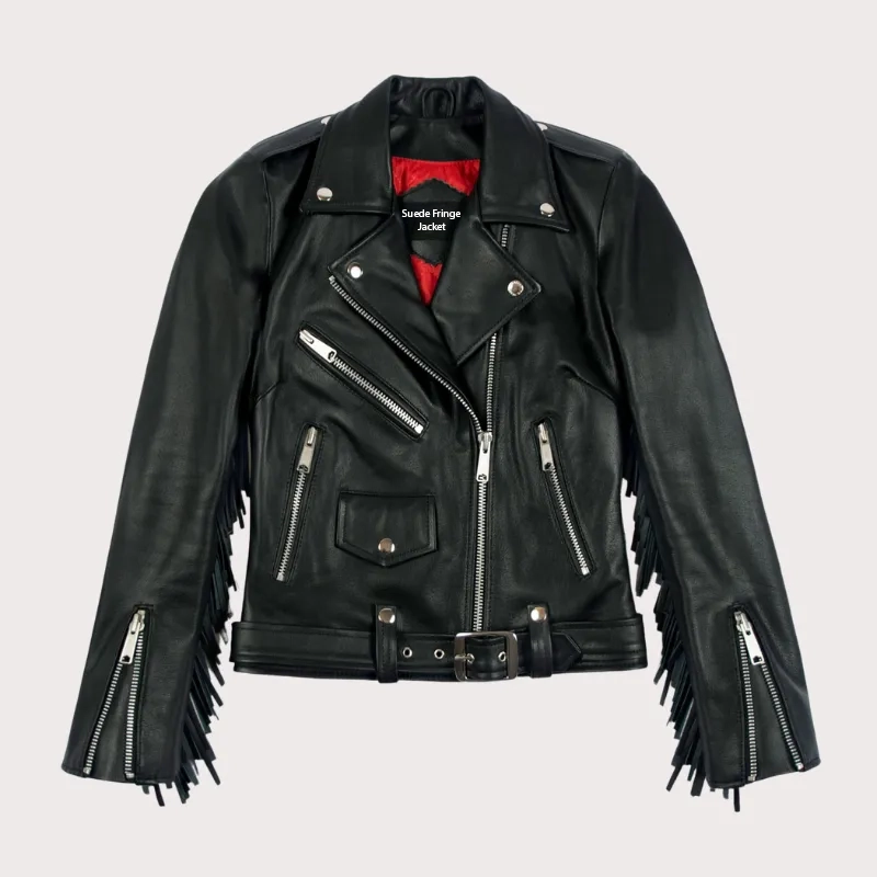 Women Fringe Leather Jacket (1) Women Fringe Leather Jacket